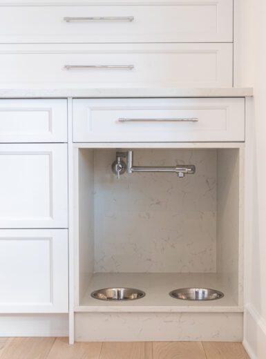 Built-In Pet Feeding Station for a Seamless Kitchen Design